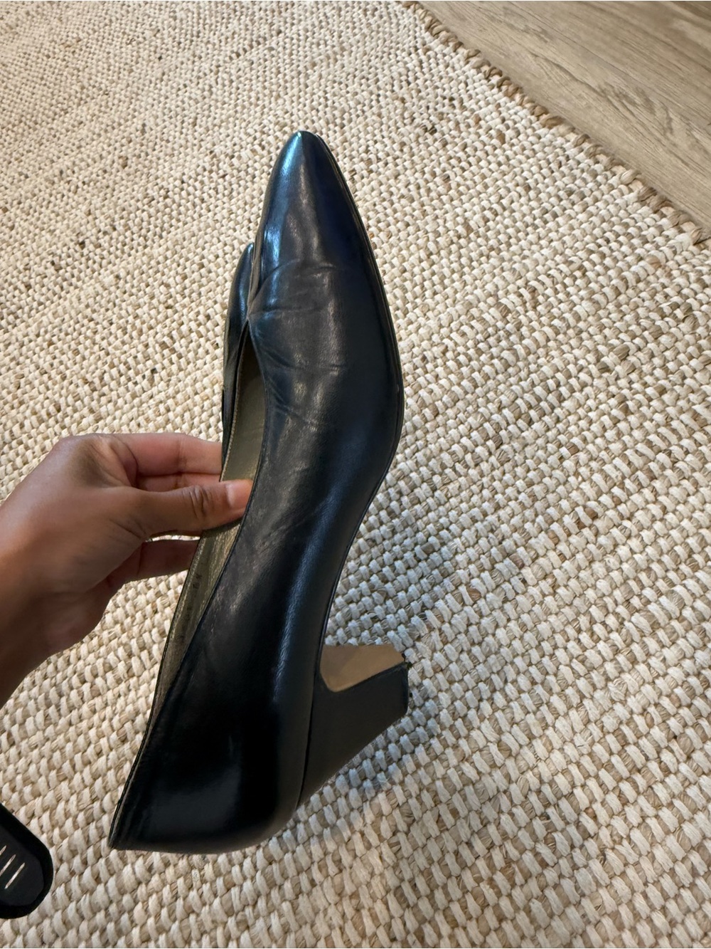 Balenciaga Black Leather Logo Detail Low Heel Pumps - Picture 5 of 8